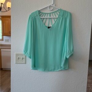 A. Byer Light Green Blouse with Strappy Back